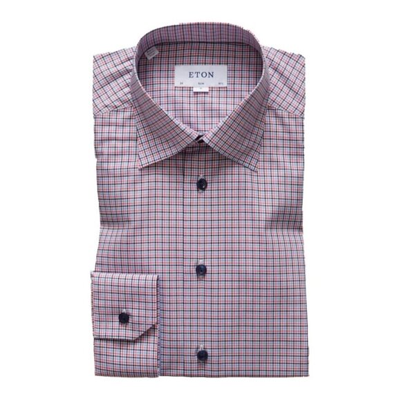 ETON Slim fit pink/blue checked shirt Size M